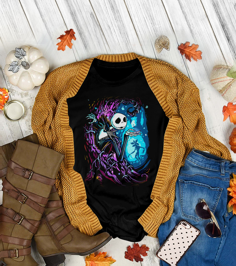 Jack Skellington Night Sky Fantasy Scene T-Shirt