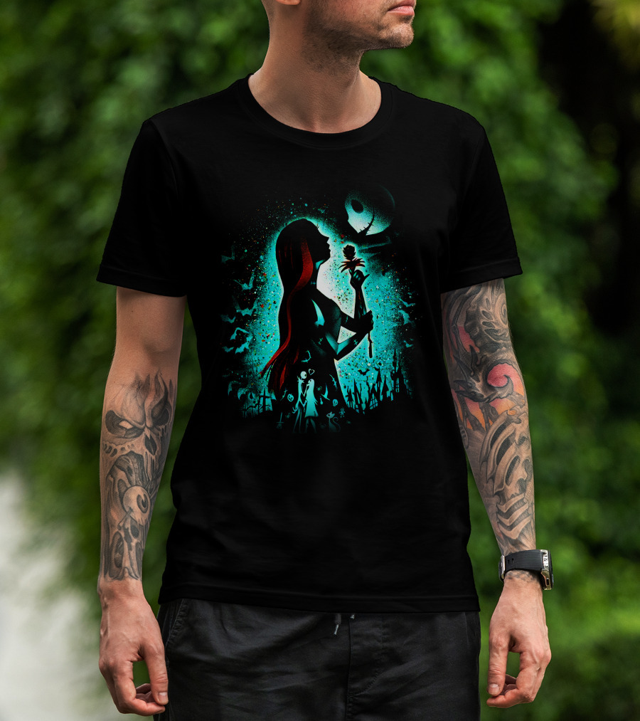 Sally The Nightmare Before Christmas Jack Silhouette Scene T-Shirt