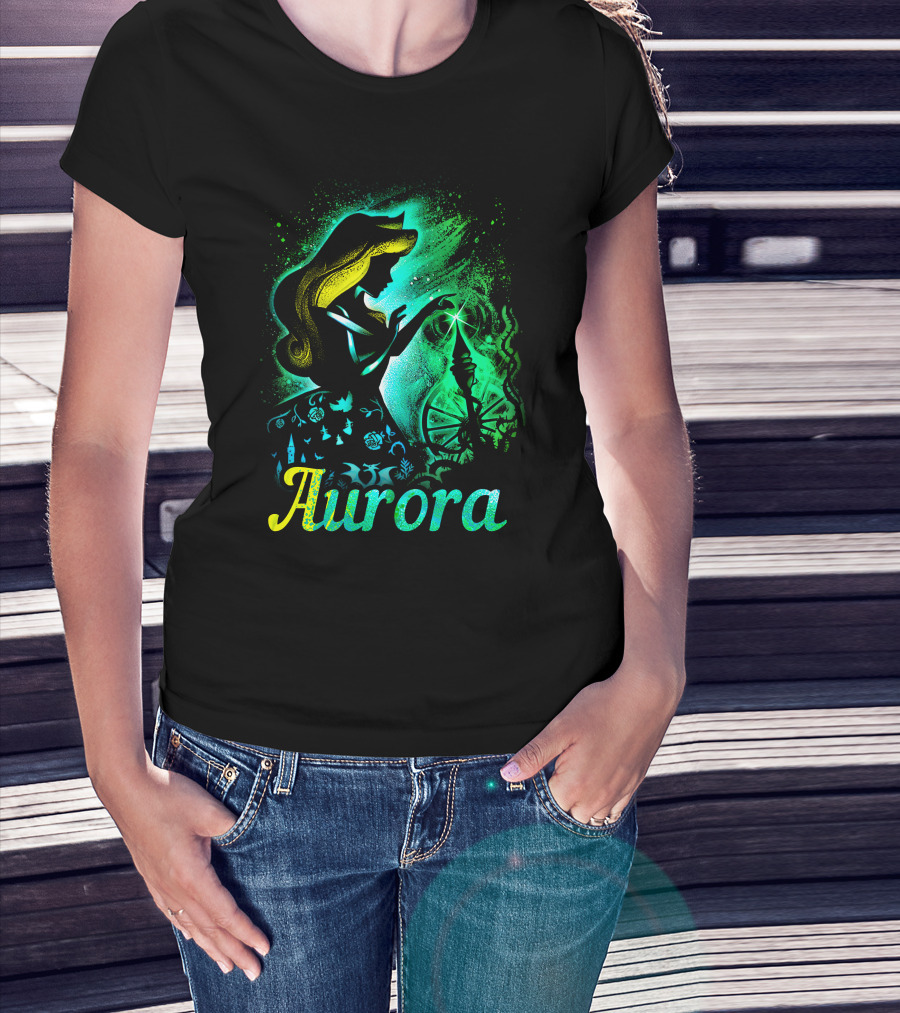 Aurora Enchanted Princess Silhouette With Magic Spindle T-Shirt