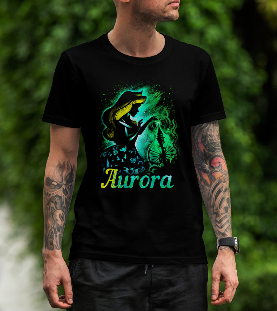 Aurora Enchanted Princess Silhouette With Magic Spindle T-Shirt
