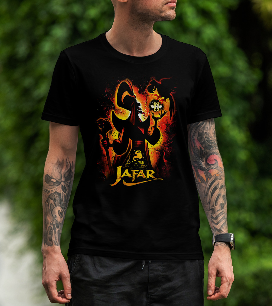 Jafar And Iago With Genie Lamp Silhouette T-Shirt