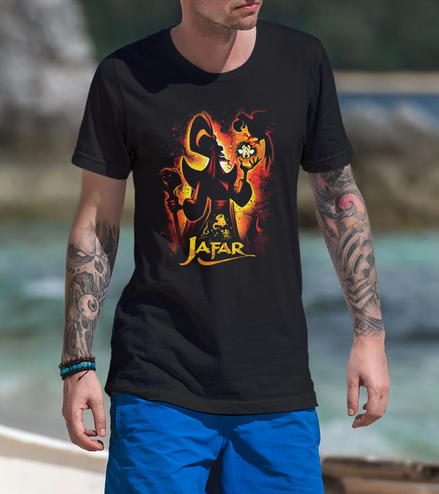 Jafar And Iago With Genie Lamp Silhouette T-Shirt
