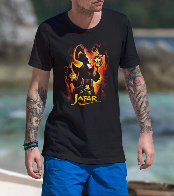 Jafar And Iago With Genie Lamp Silhouette T-Shirt