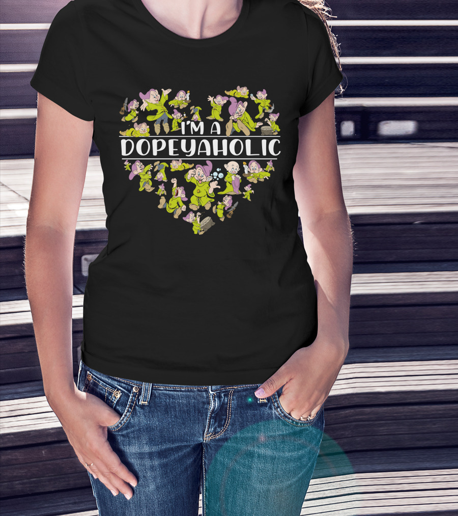 I'm A Dopeyaholic Heart Collage Snow White Character Collection T-Shirt