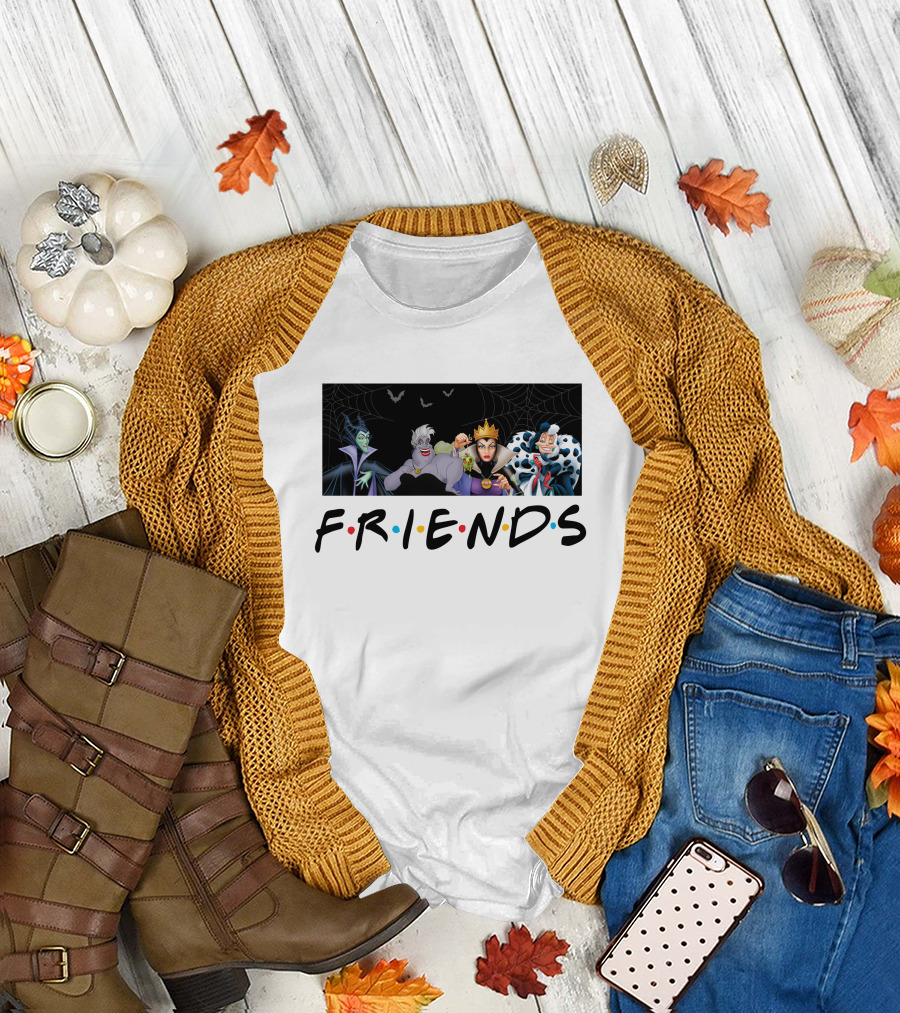 Friends Inspired Disney Villains Characters Group T-Shirt