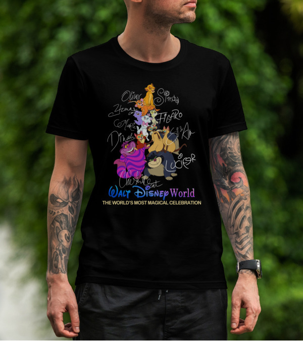 Oliver Simba Marie Figaro Cheshire Cat Disney World Magical Celebration T-Shirt