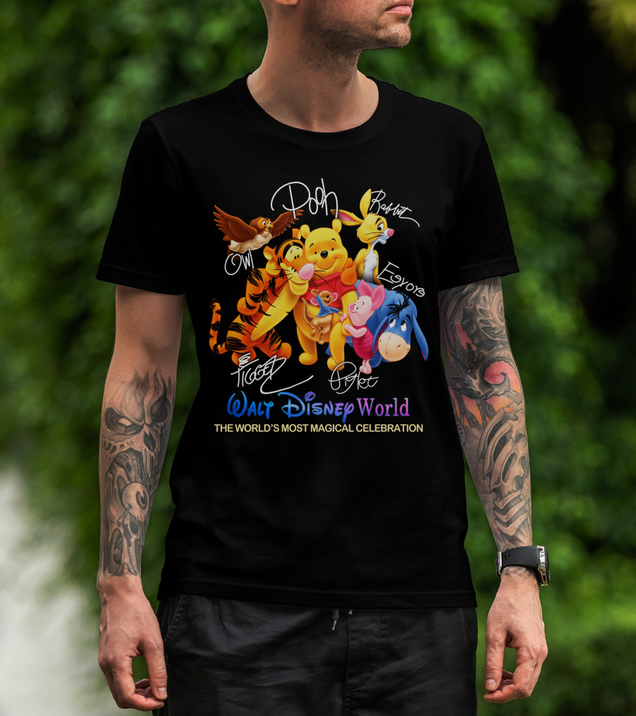 Walt Disney World Pooh Tigger Piglet Eeyore Rabbit Owl The World's Most Magical Celebration T-Shirt