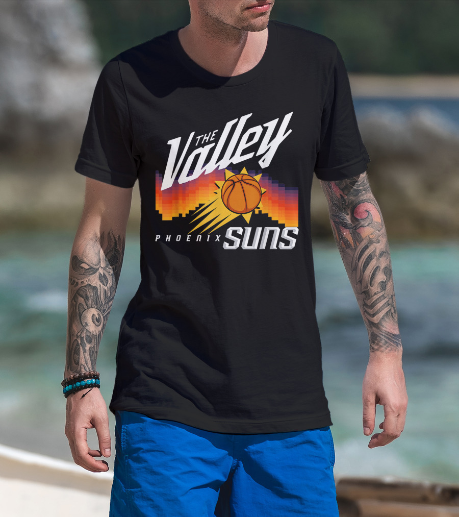 The Valley Phoenix Suns Basketball Logo Vintage Style T-Shirt
