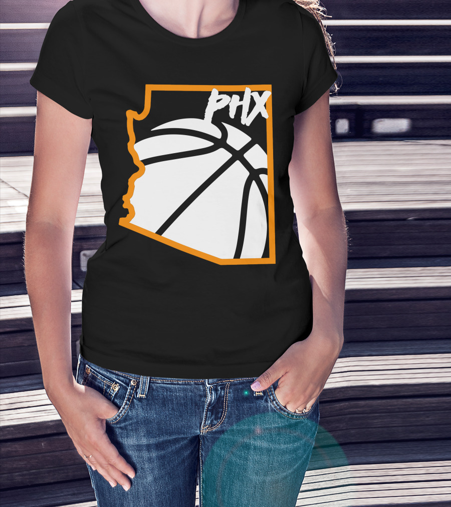 Phx Basketball Arizona Outline Style T-Shirt