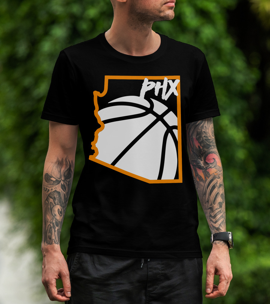 Phx Basketball Arizona Outline Style T-Shirt