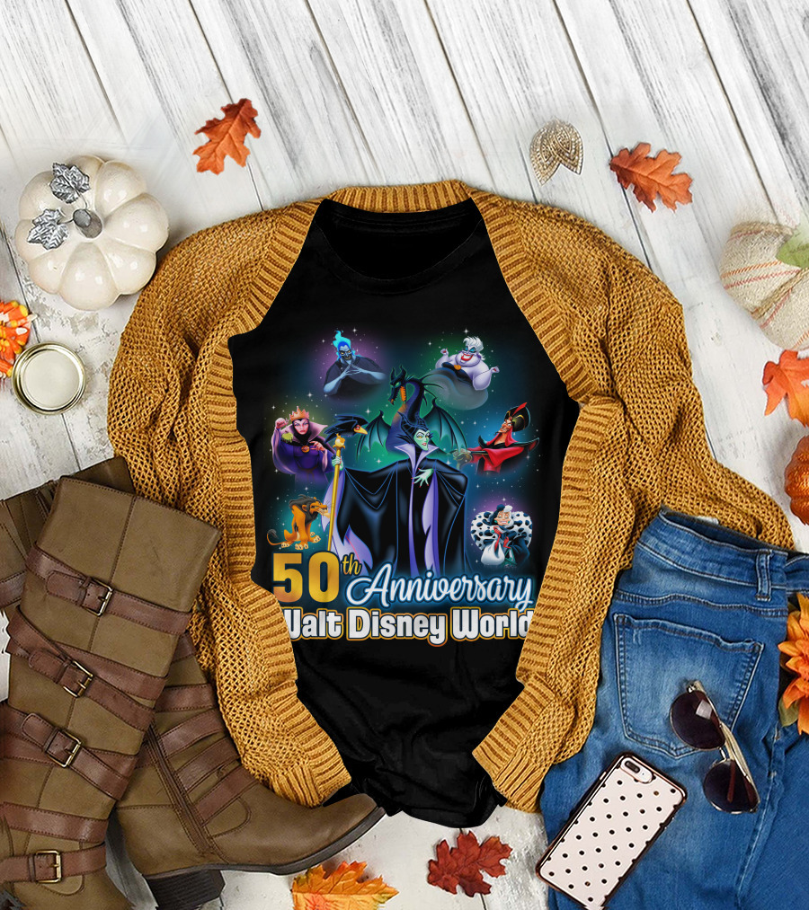 Walt Disney World 50th Anniversary Tattoo Villains Fantasia T-Shirt