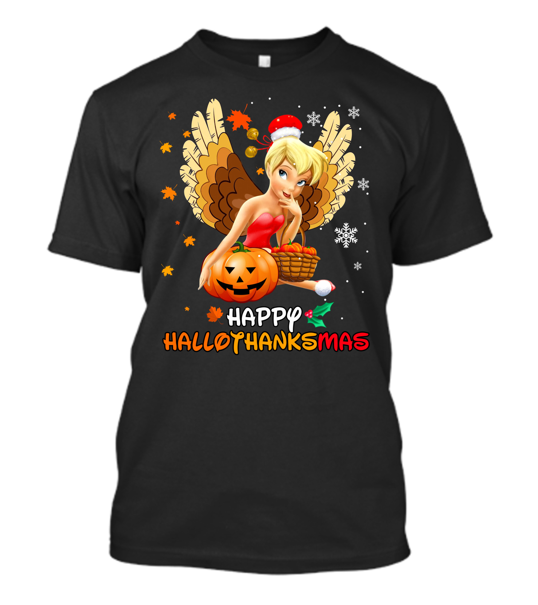 Happy Tkb Hallothanksmas Angel With Pumpkin And Basket T-Shirt