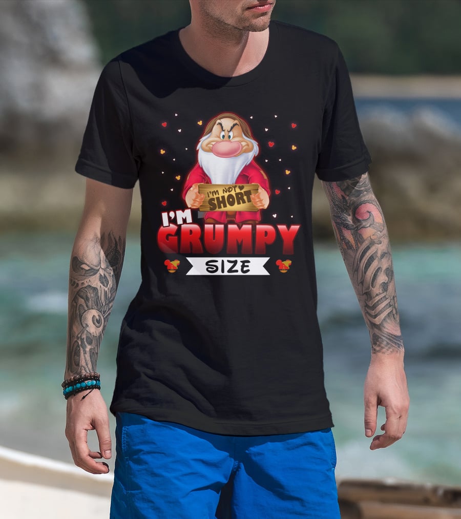 I'm Not Short I'm Grumpy Size T-Shirt