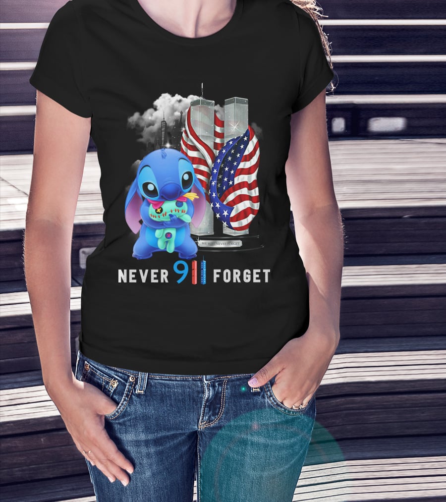 Never Forget Stitch 9/11 Tribute T-Shirt