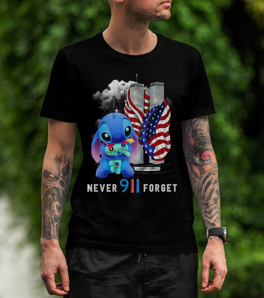 Never Forget Stitch 9/11 Tribute T-Shirt