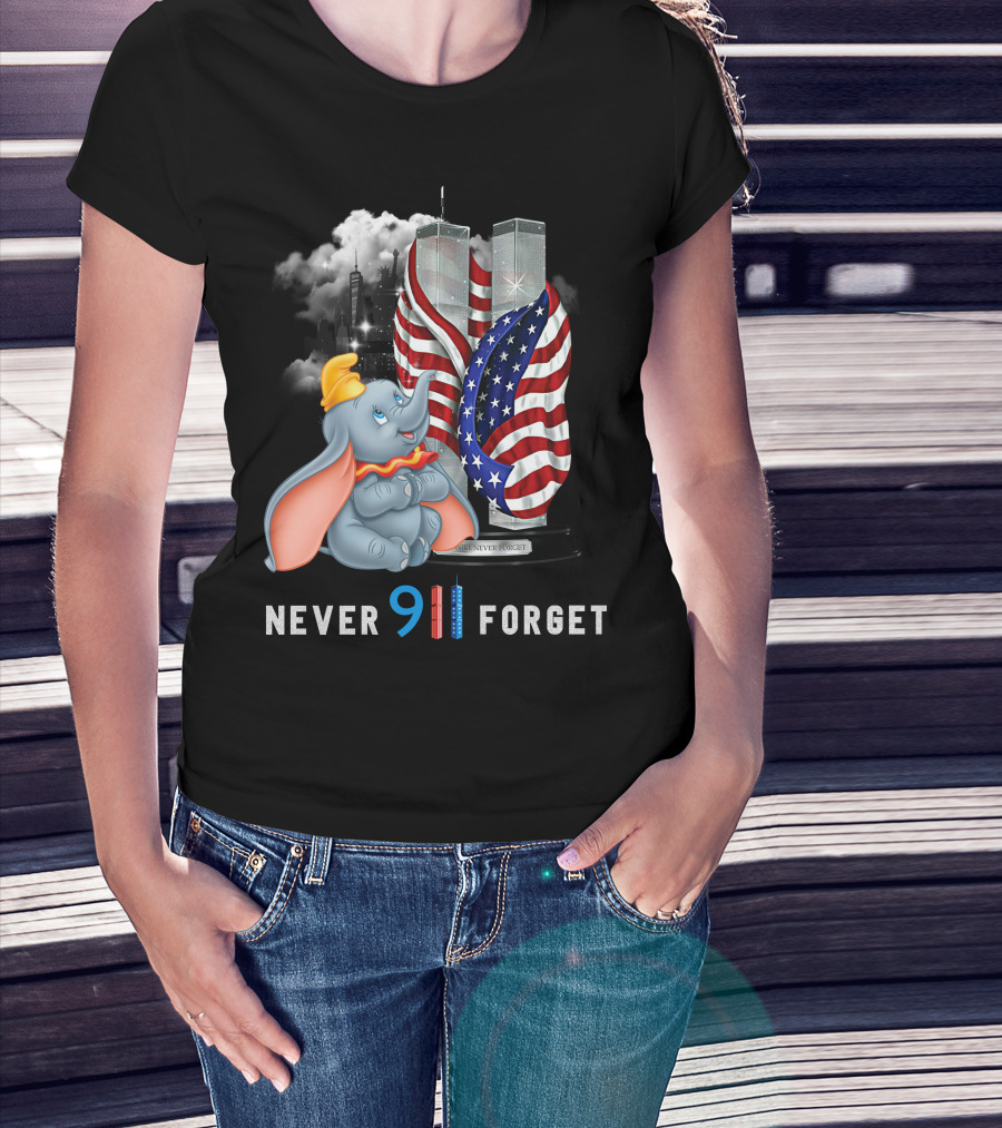 Never Forget Dumbo 9/11 Twin Towers Memorial T-Shirt