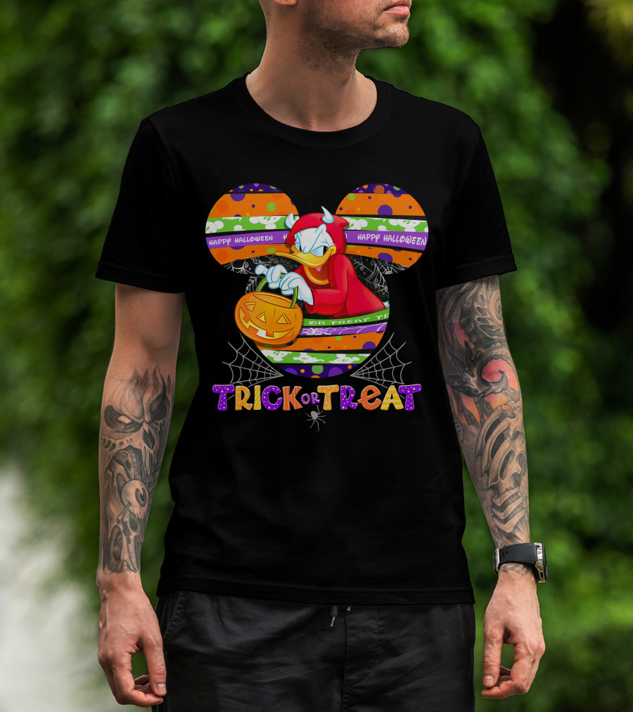 Donald-D Trick Or Treat Happy Halloween Mickey Ears T-Shirt