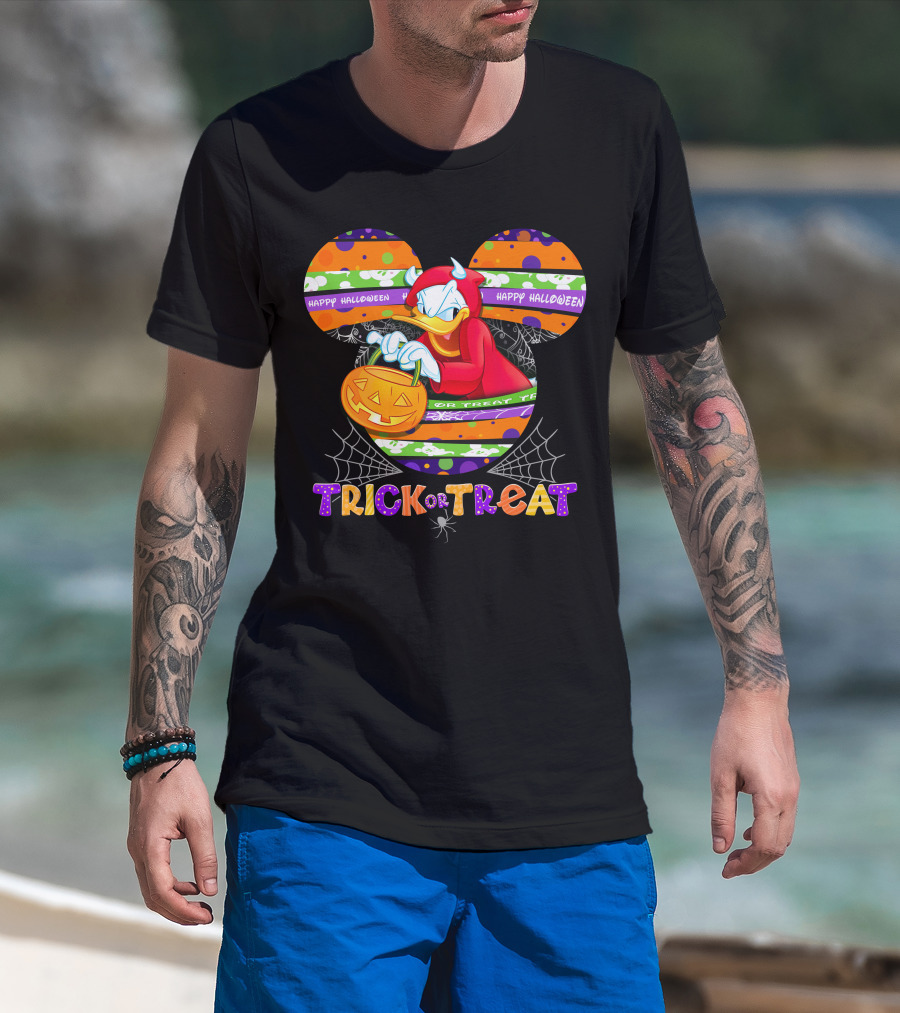 Donald-D Trick Or Treat Happy Halloween Mickey Ears T-Shirt