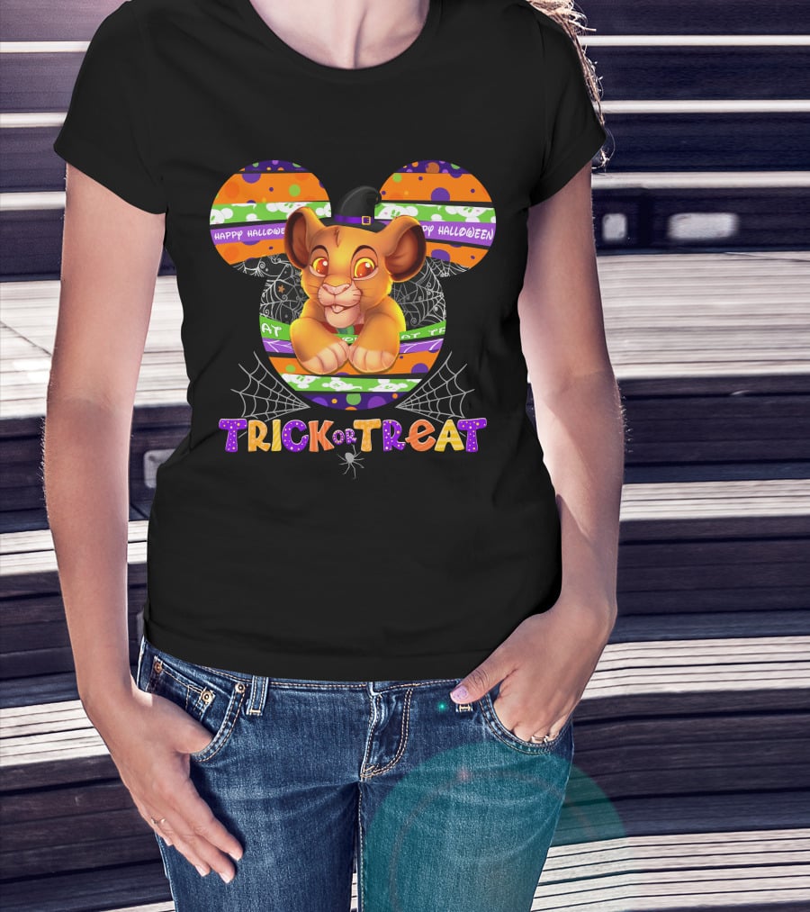 Trick Or Treat Simba Halloween Happy Halloween Mickey Mouse T-Shirt