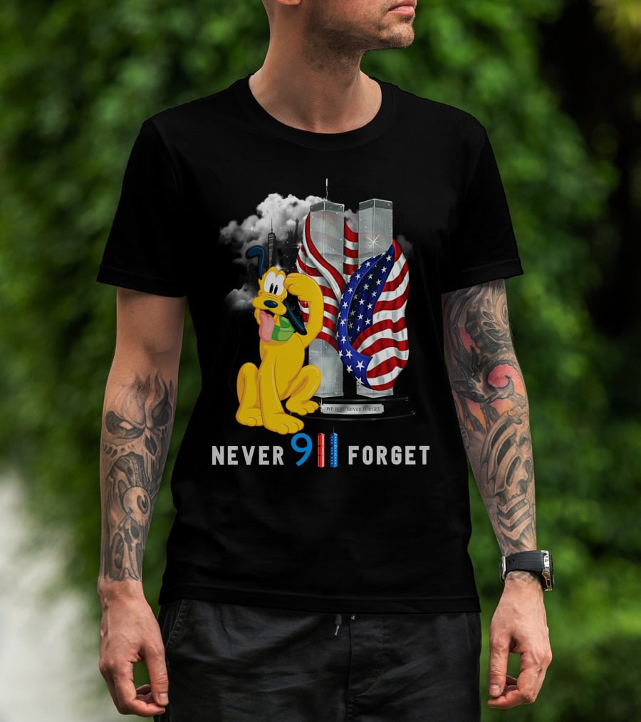 Never 9 11 Forget Pluto Twin Towers Memorial Tribute T-Shirt