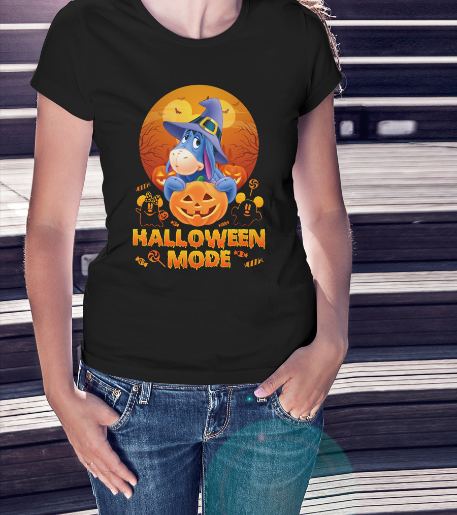 Eeyore Halloween Mode Pumpkins And Candy T-Shirt