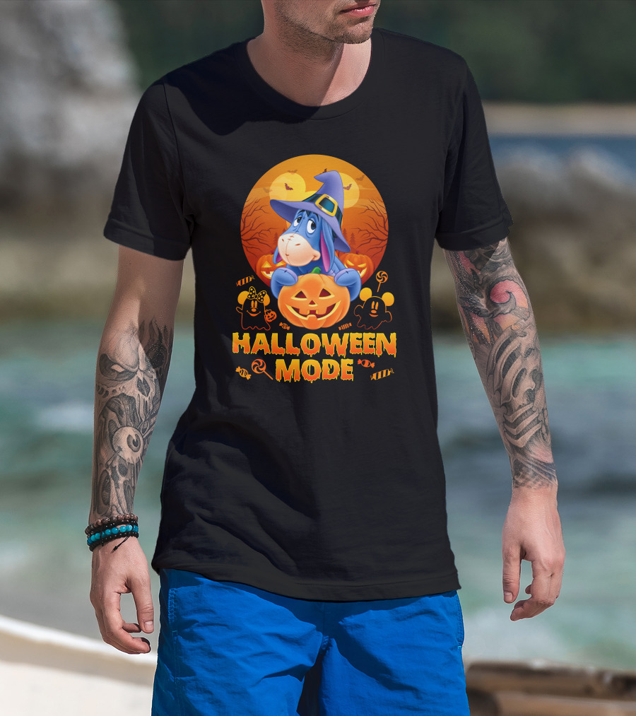 Eeyore Halloween Mode Pumpkins And Candy T-Shirt
