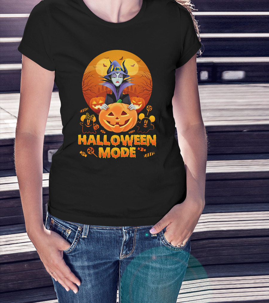Maleficent Halloween Mode Pumpkin Patch Ghosts Bat Candy T-Shirt
