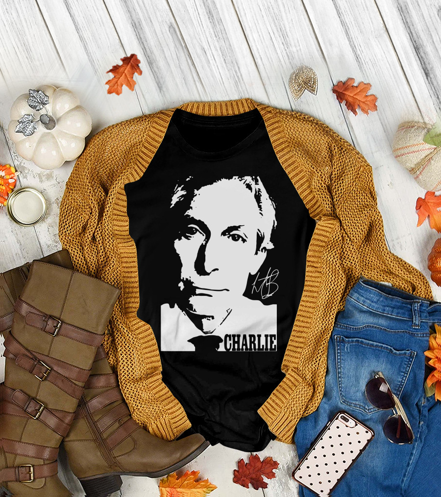 Charlie Thanks For Mermories Black And White T-Shirt