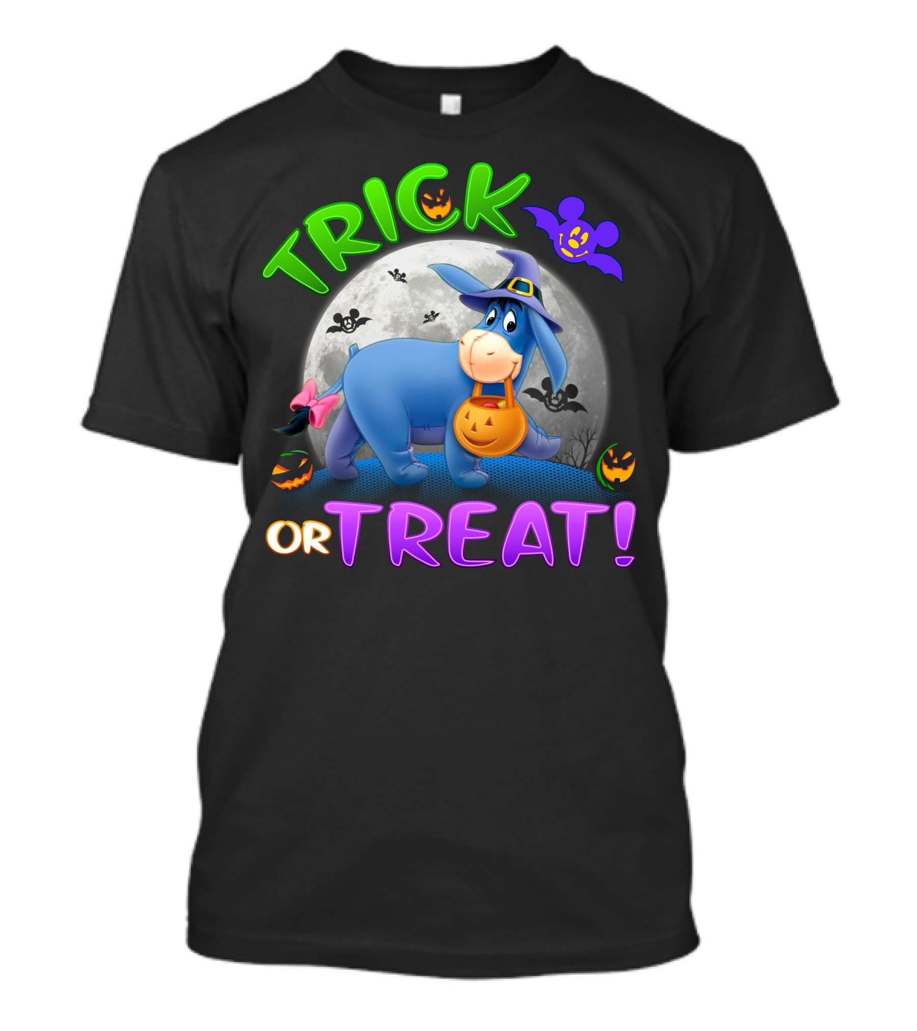 Trick Or Treat Eeyore Halloween Bat Moon Pumpkin T-Shirt