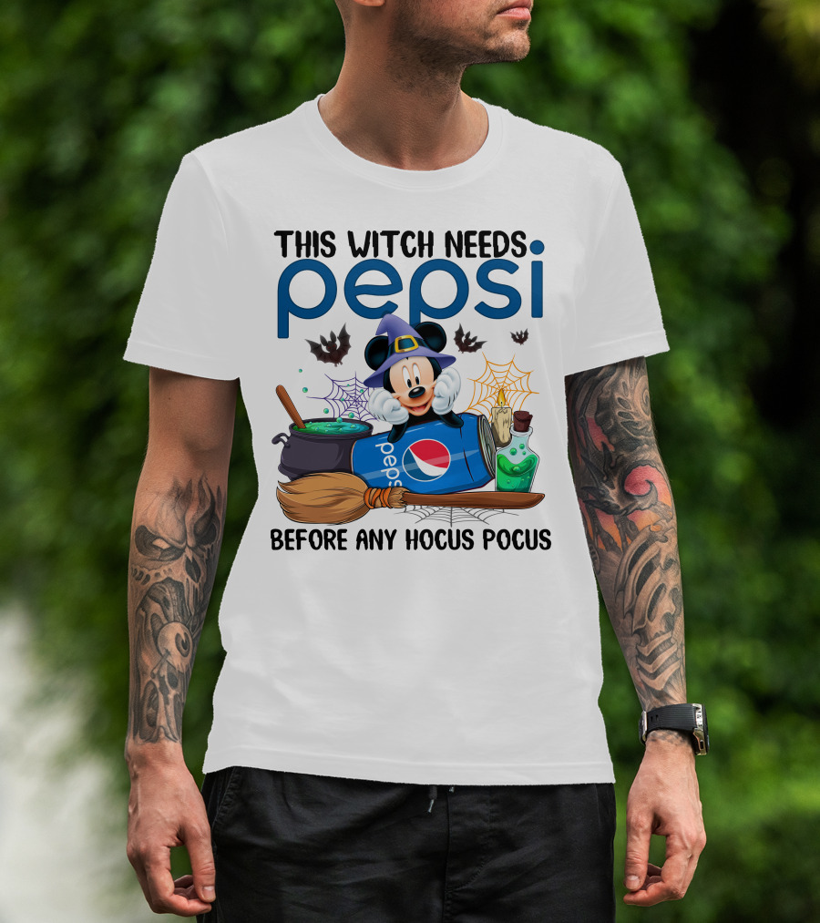 This Witch Needs Pepsi With Mickey Before Any Hocus Pocus T-Shirt