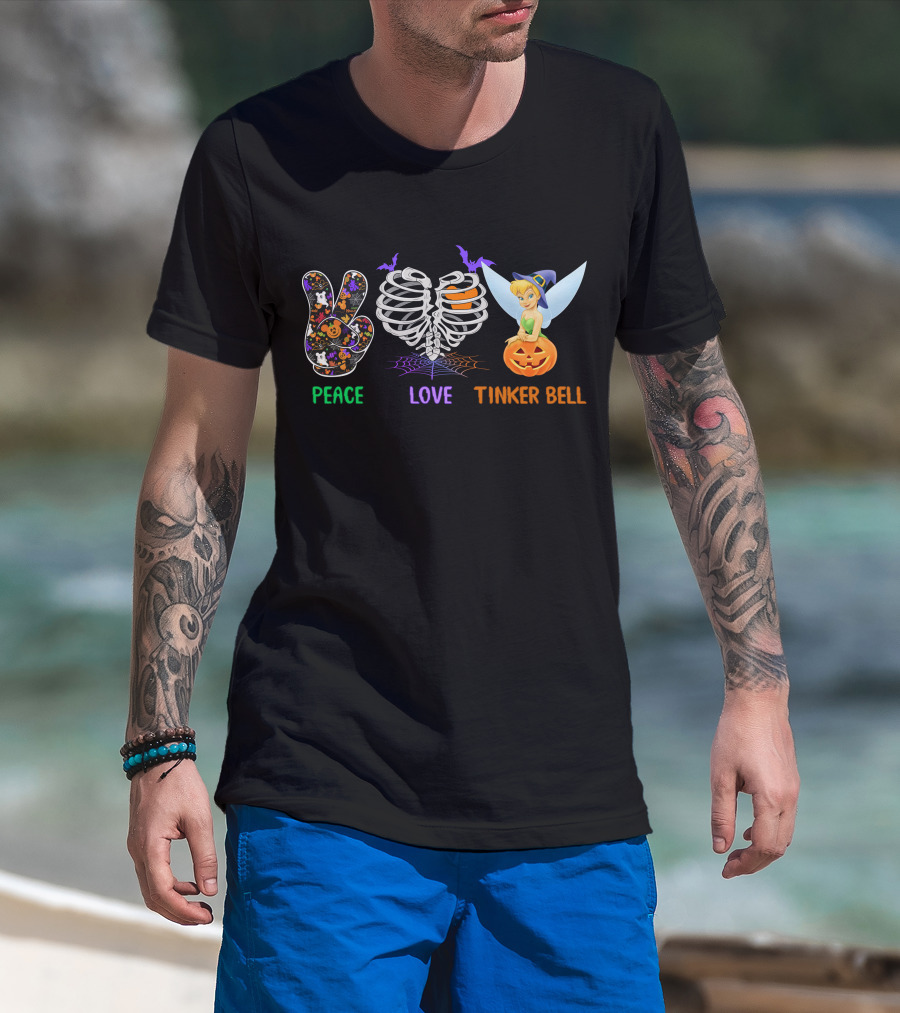 Peace Love Tinker Bell Halloween Theme T-Shirt