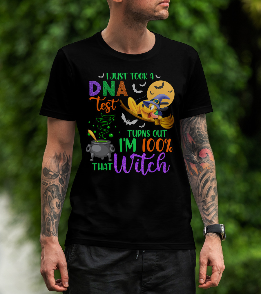 I Just Took A Dna Test Turns Out I'm 100% That Witch Halloween Bats Cauldron Pluto-D T-Shirt
