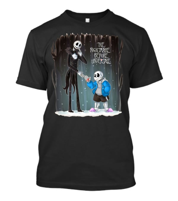 The Nightmare Before Undertale Skeleton Characters Collaboration T-Shirt