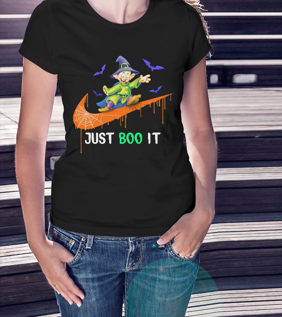 Just Boo It Dopey Halloween Bats Nike Swoosh T-Shirt