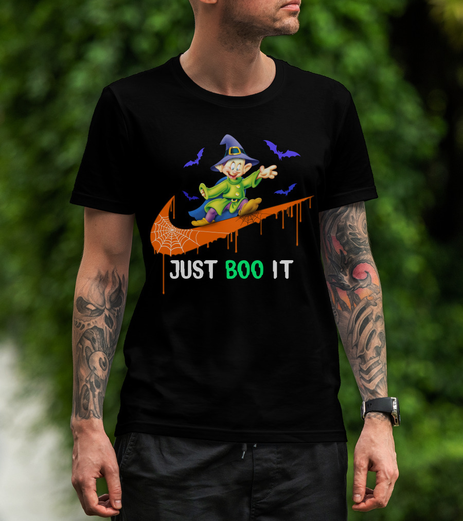 Just Boo It Dopey Halloween Bats Nike Swoosh T-Shirt