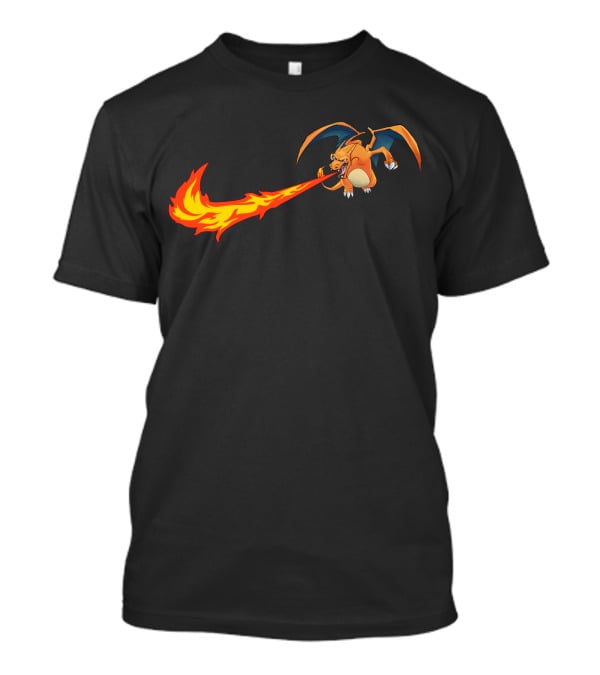 Charizard Fire Nike Logo Crossover T-Shirt