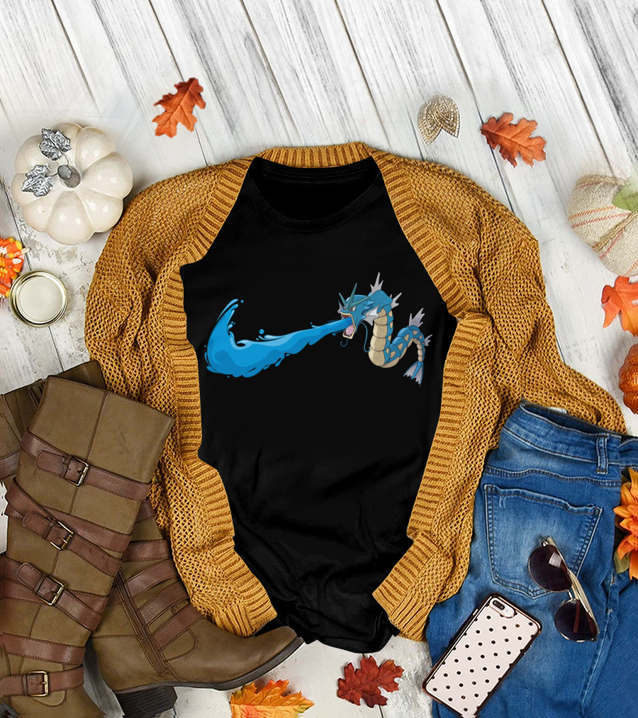 Gyarados Water Blast Attack Blue And Yellow T-Shirt