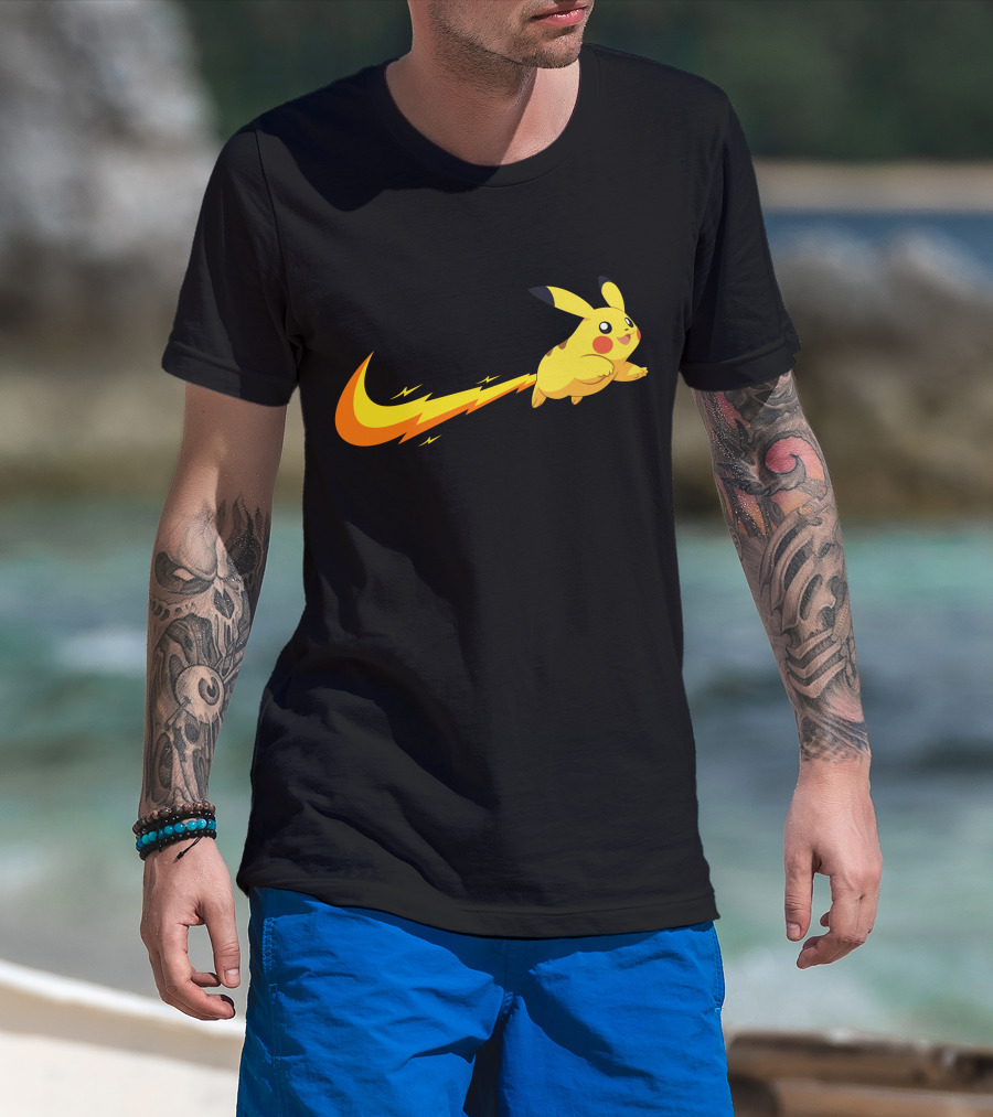Pikachu Lightning Bolt Power Jump T-Shirt