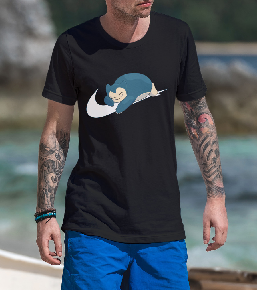 Snorlax Sleeping On Swoosh T-Shirt