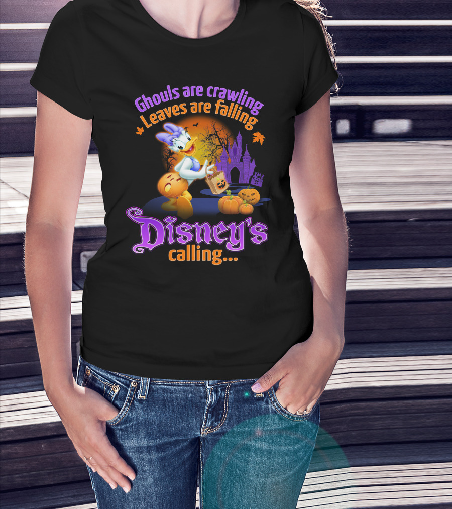 Ghouls Are Crawling Leaves Are Falling Disney's Calling T-Shirt
