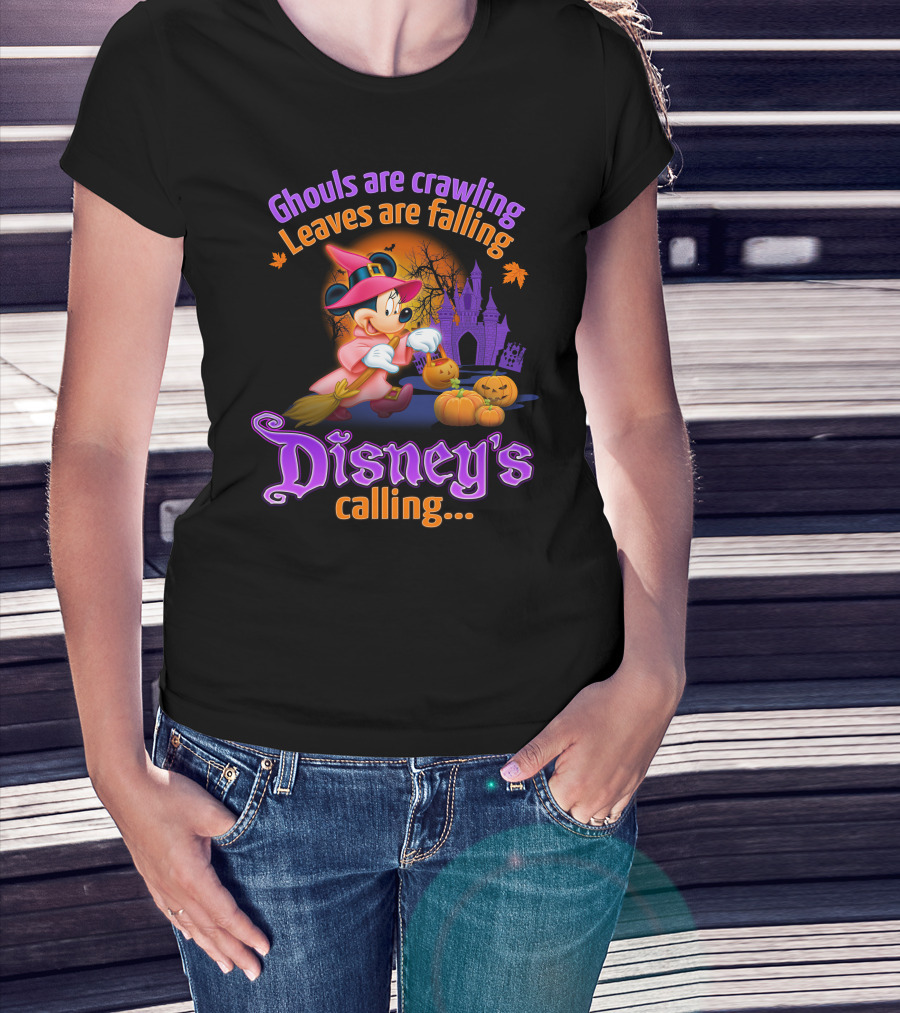 Ghouls Are Crawling Leaves Are Falling Disney's Calling Minnie T-Shirt