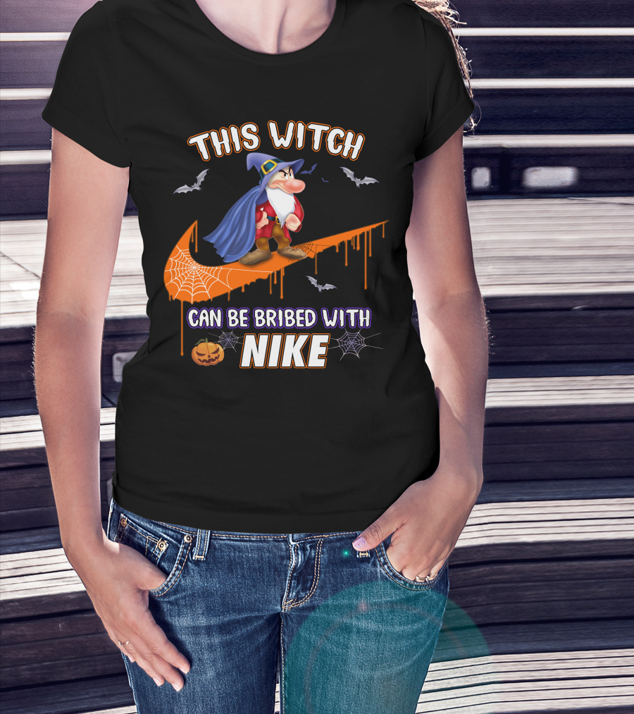 This Witch Can Be Bribed With Nike Wizard Pumpkin Bat Halloween T-Shirt