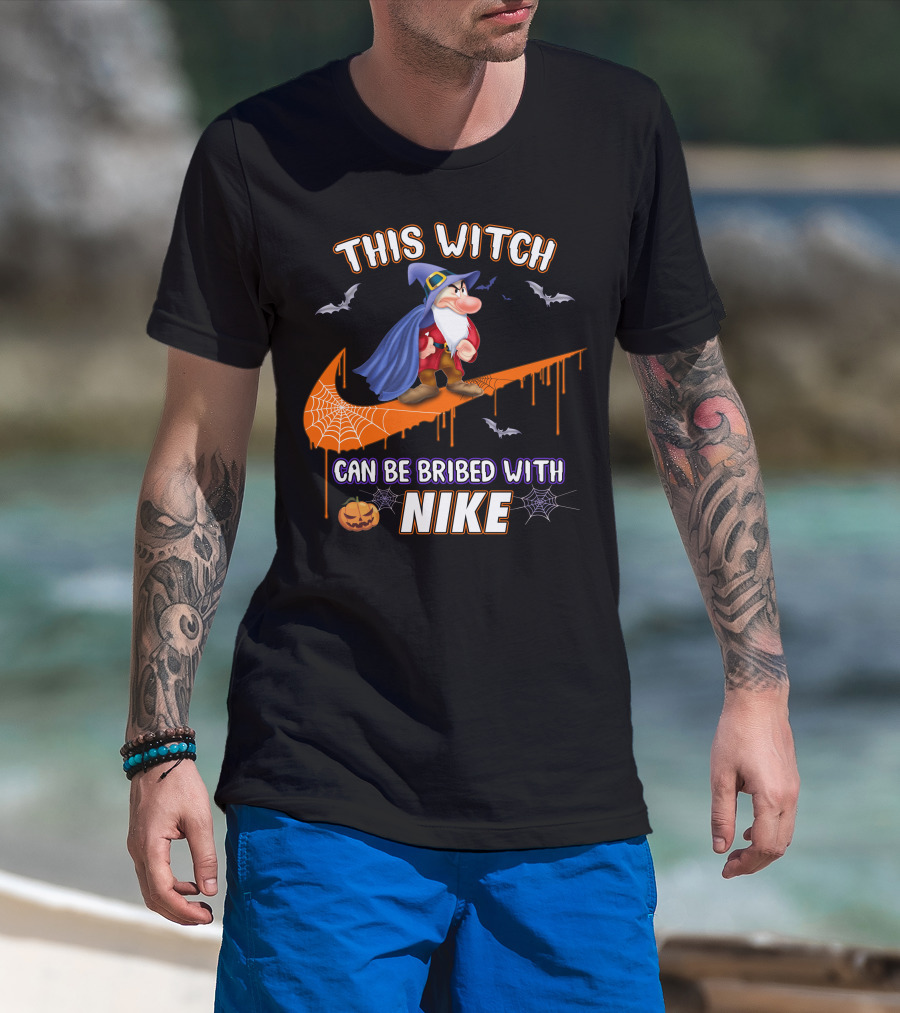 This Witch Can Be Bribed With Nike Wizard Pumpkin Bat Halloween T-Shirt