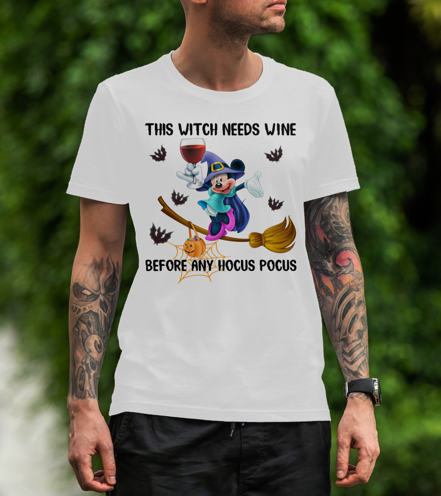 This Witch Needs Wine Before Any Hocus Pocus Minnie T-Shirt