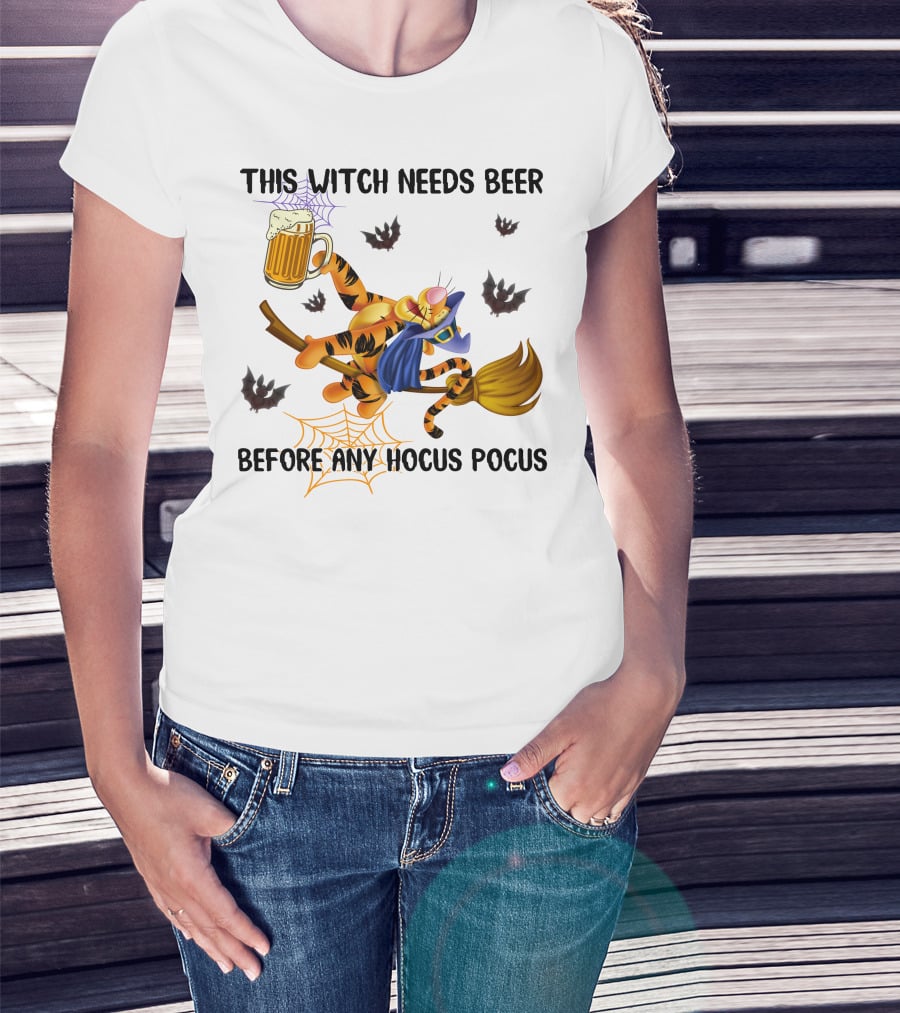 Tigger This Witch Needs Beer Before Any Hocus Pocus T-Shirt