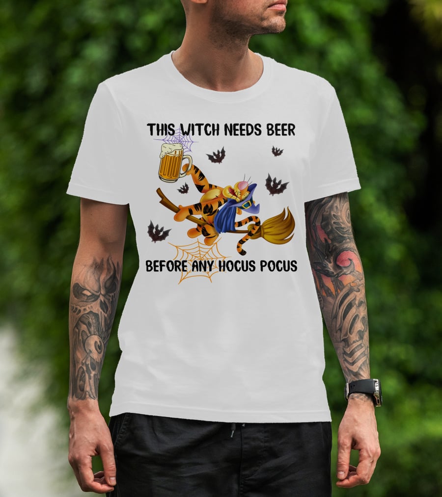 Tigger This Witch Needs Beer Before Any Hocus Pocus T-Shirt