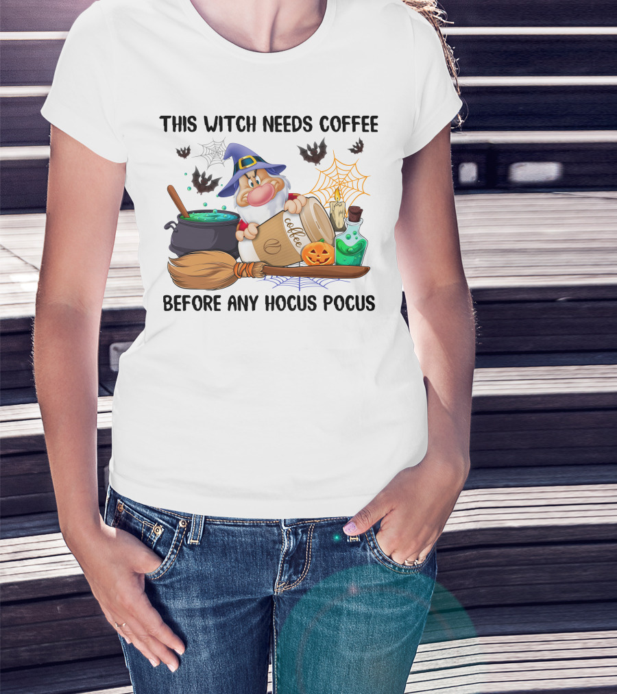 This Witch Needs Coffee Before Any Hocus Pocus T-Shirt
