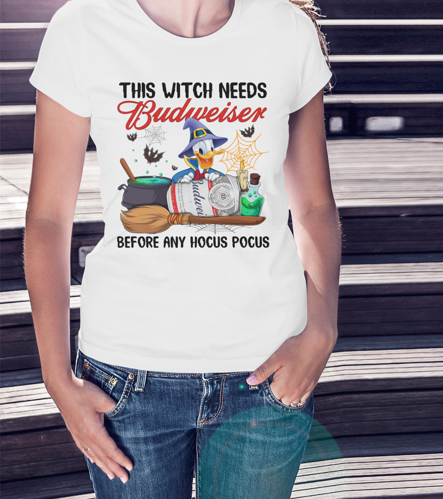 This Witch Needs Budweiser Before Any Hocus Pocus T-Shirt