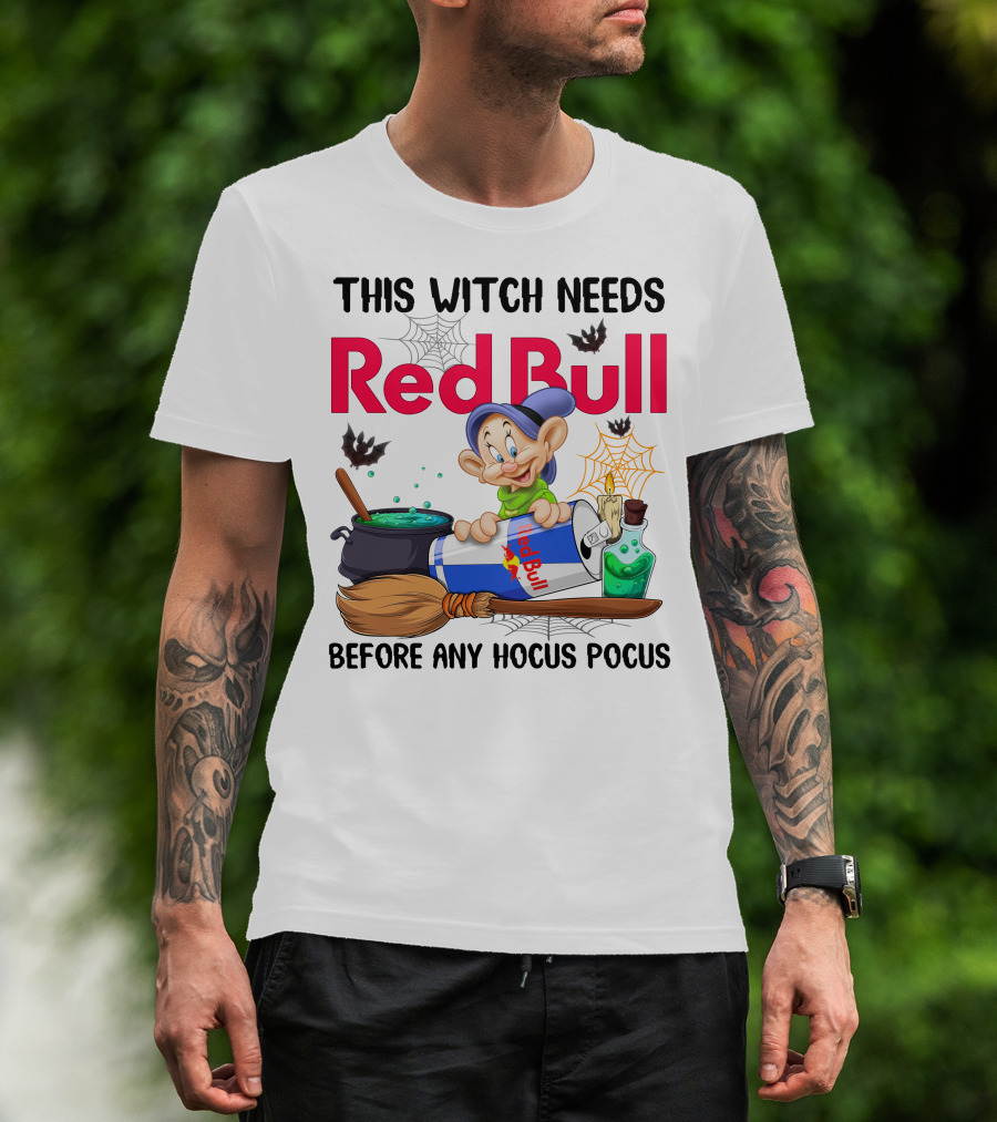 This Witch Needs Red Bull Before Any Hocus Pocus Dopey T-Shirt