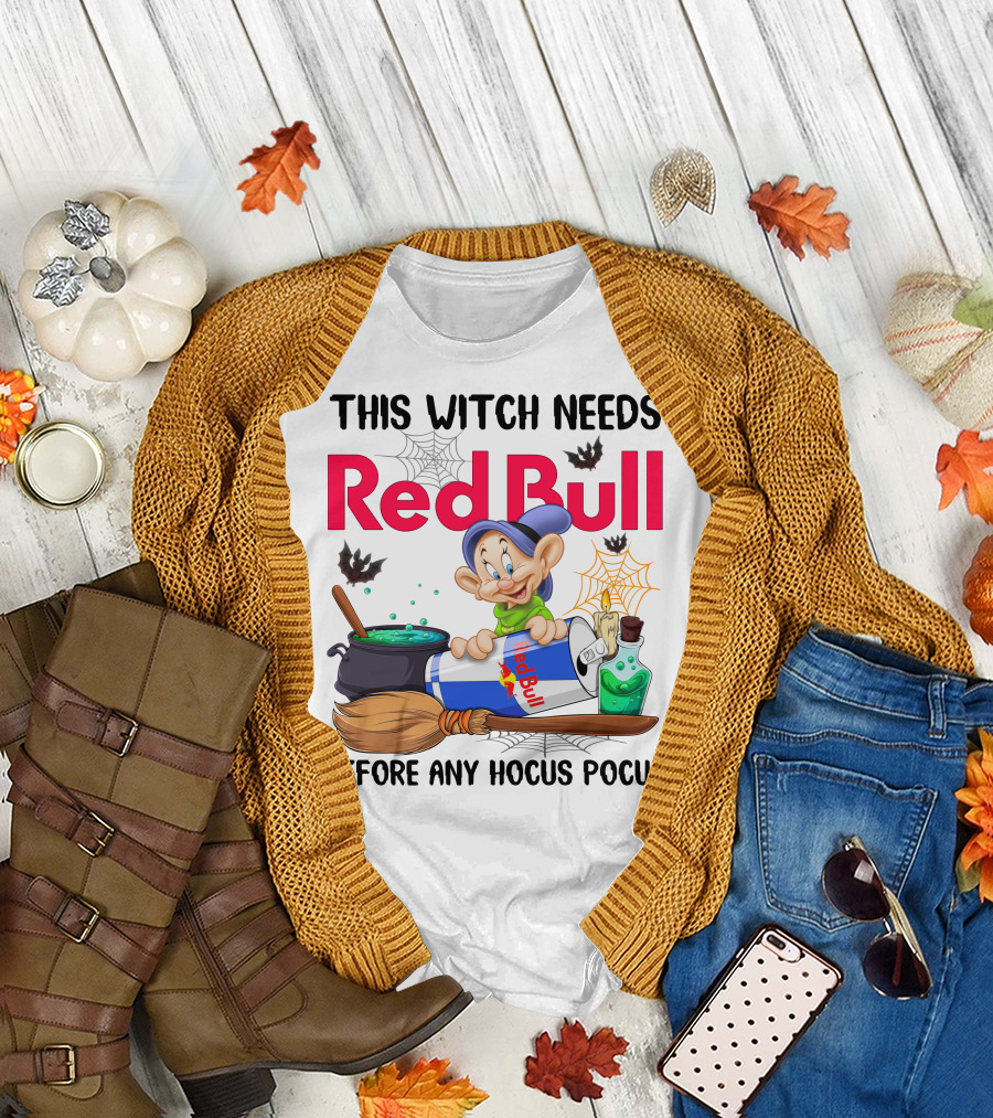 This Witch Needs Red Bull Before Any Hocus Pocus Dopey T-Shirt